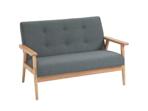 Canapé 2 places 115x66,5x73 cm compact gris foncé