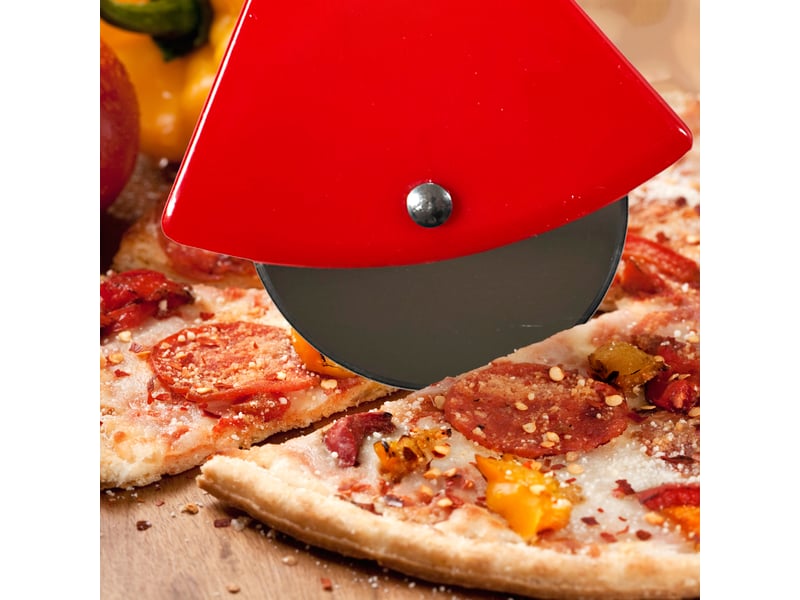  Roulette à pizza en bois hache 21cm rouge  - Conforama D