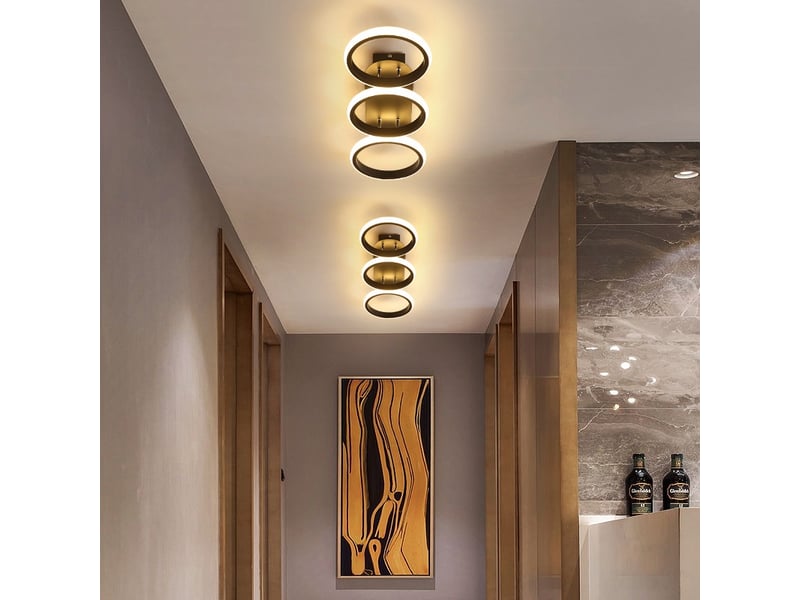  Plafonnier led moderne 3 anneaux ronds – design lumière chaude  - Conforama D