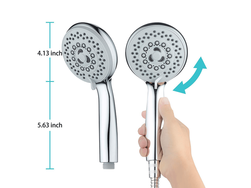 Pommeau de douche flexible, pomme de douche anticalcaire à main, 5 modes d'économie d'eau haute pression, abs + acier inoxydable, salle de bain - Conforama C