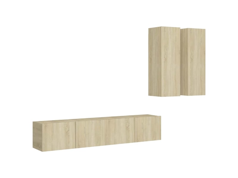  Ensemble de meubles tv 4 pcs chêne sonoma bois d'ingénierie shl32840  - Conforama A