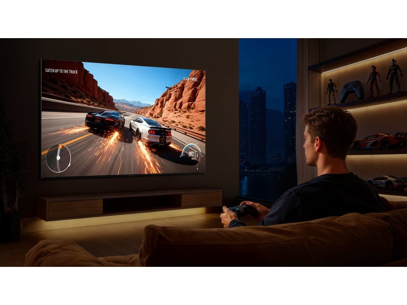  85c7l-tcl c7l sqd-mini led tv smart tv, wifi, noir  - Conforama C