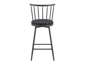 Tabouret de bar moderne en métal style windsor avec assise rembourrée pour îlot de cuisine, bars, restaurants - style industriel vintage et minimaliste - noir pu