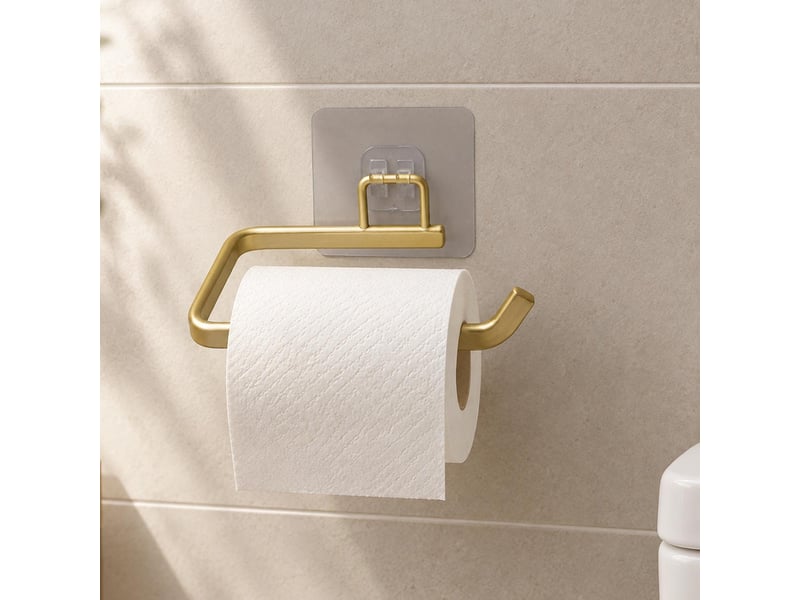  Dérouleur papier wc adhésif filaire aluminium 14cm or  - Conforama B