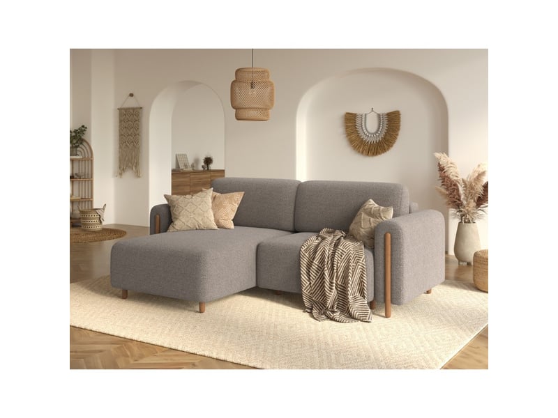  Canapé d'angle convertible arvessa marron clair chenille – angle gauche  - Conforama B