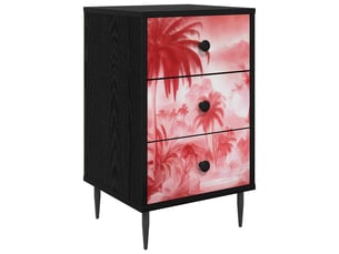 Table de chevet - cabinet de chevet - table de nuit aachen chêne noir 36 x 33 x 61 cm