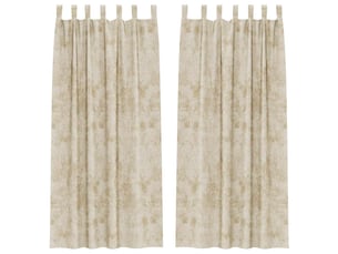 Lot de 2 rideaux en velours, rideaux de fenêtre crème 225 x 140 cm velours cf44188