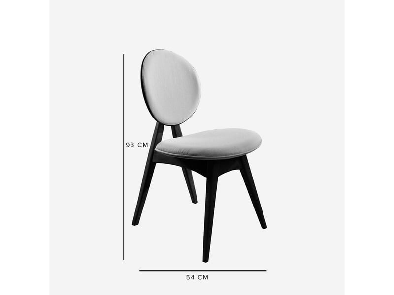 Lot de 2 chaises de salle à manger rembourrées en lin et bois touch - Conforama D