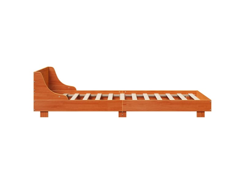  Lit simple- lit adulte -  cadre de lit sans matelas  marron 90x200 cm bois pin massif  - Conforama D