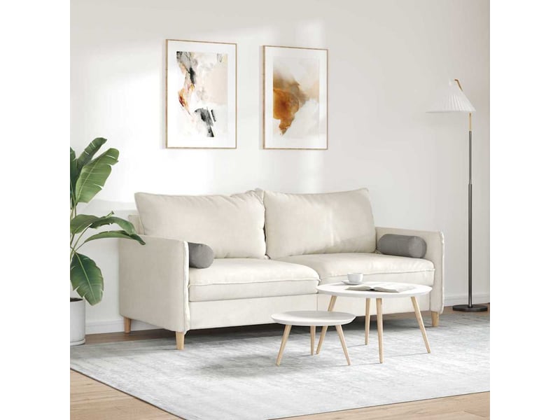 Lot de 2 coussins d'accent, coussins décoratifs, coussins lombaires tissu en velours côtelé gris clair cf56692 - Conforama D