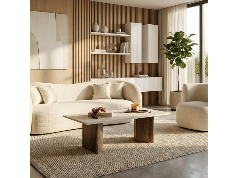 Table basse rectangulaire effet marbre sabin - Conforama B