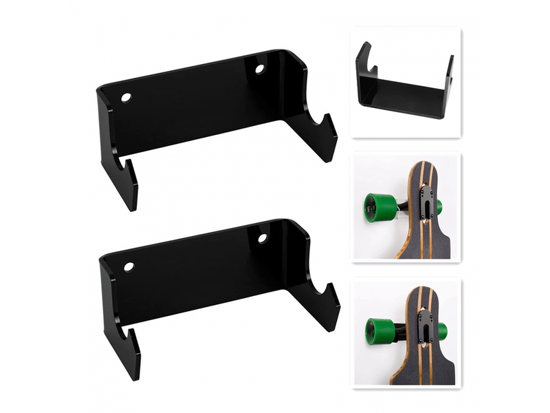  Lot de 2 supports de rangement pour longboard, fixation murale pour chambre et salon (2 pièces, noir)  - Conforama E