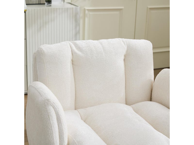  Chaise de bureau pivotante et réglable en chenille beige 57.5 x 60 x 92.5 cm DE5028BG - Conforama D
