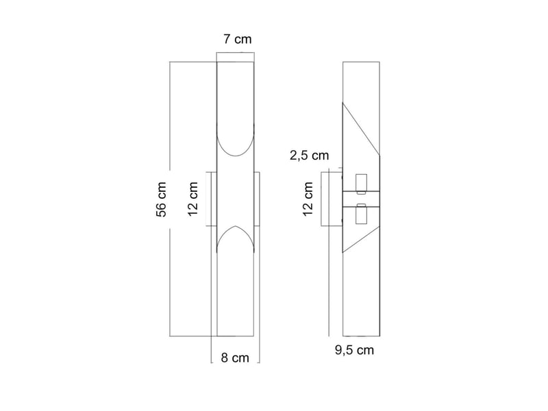  Longue applique contemporaine doré clair double verre 51 cm - capriano Capriano - Conforama E
