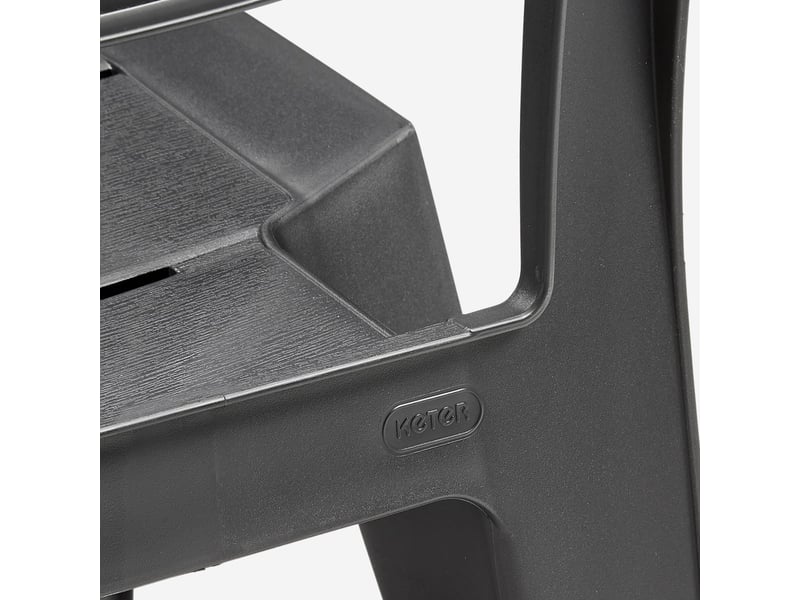 Lot de 6 chaises de jardin avec accoudoirs en résine julie chair - noir - Conforama D