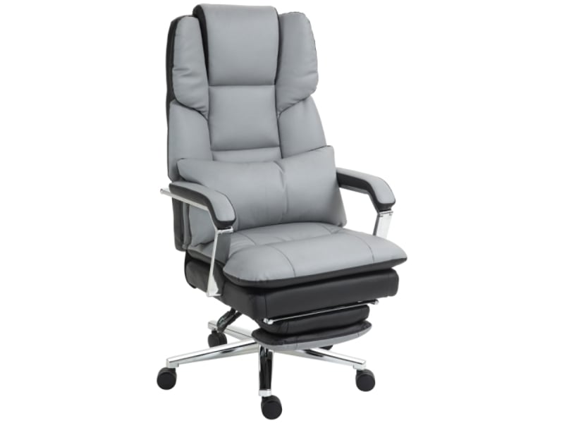  Chaise de bureau ergonomique réglable, gris clair et noir, 63x71x123-129 cm  - Conforama A