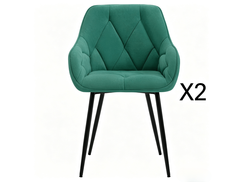  Chaise de salle à manger dossier ergonomique chaise repas 2 chaises assise rembourrée confort d'assise design moderne usage polyvalent  - Conforama C