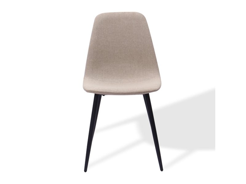  Chaises de salle à manger lot de 2  - pieds en métal antirouille, tissu anti-taches - blanc  - Conforama D