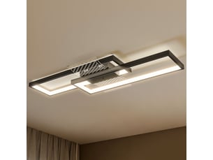 Plafonnier led rectangle 43w, luminaire plafonnier 3000-6000k, 4600lm, télécommande, 70 x 30 cm, noir