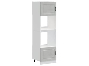 Meuble de rangement, armoires de four kalmar bois d'ingénierie gris béton