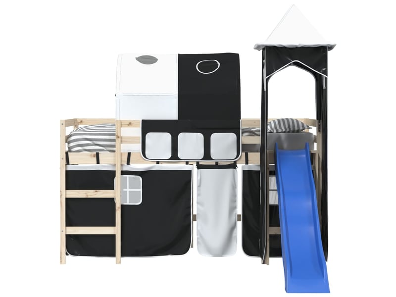  Rideaux pour lit mezzanine avec tunnel et tour blanc et noir cf44933  - Conforama E