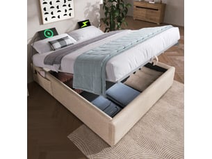Lit coffre 140x200 cm CRAVDOM   coloris beige