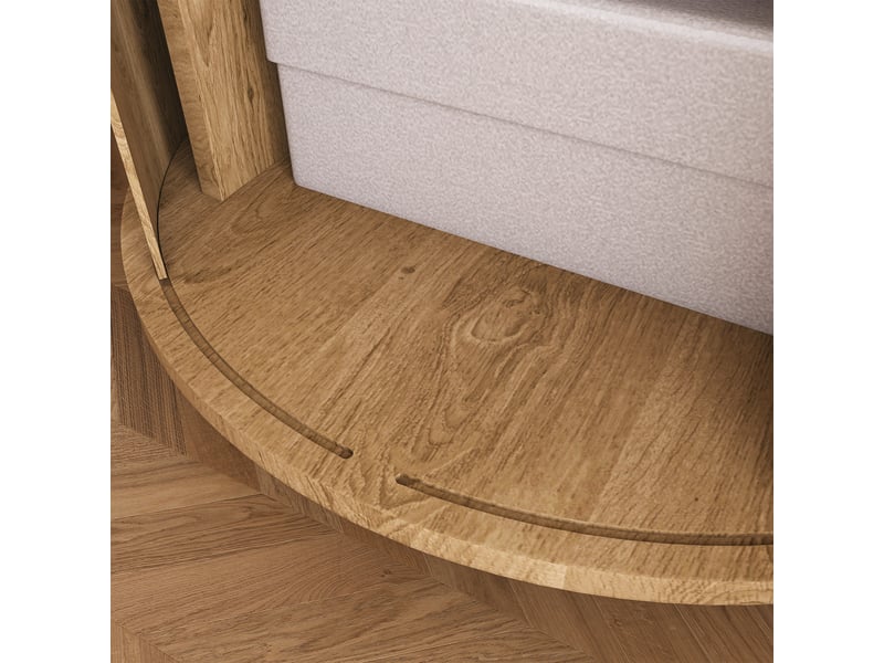  Table de chevet avec porte coulissante et station de charge pour chambre en mdf 60×60×60 cm chêne  - Conforama D