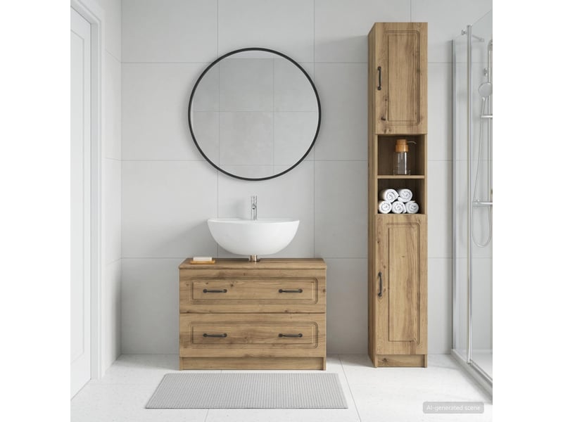  Ensemble de 2 meubles de salle de bain utrecht chêne artisanal cf63204  - Conforama B