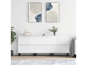 Buffets 3 pcs - bahut - meuble de rangement blanc brillant bois d'ingénierie