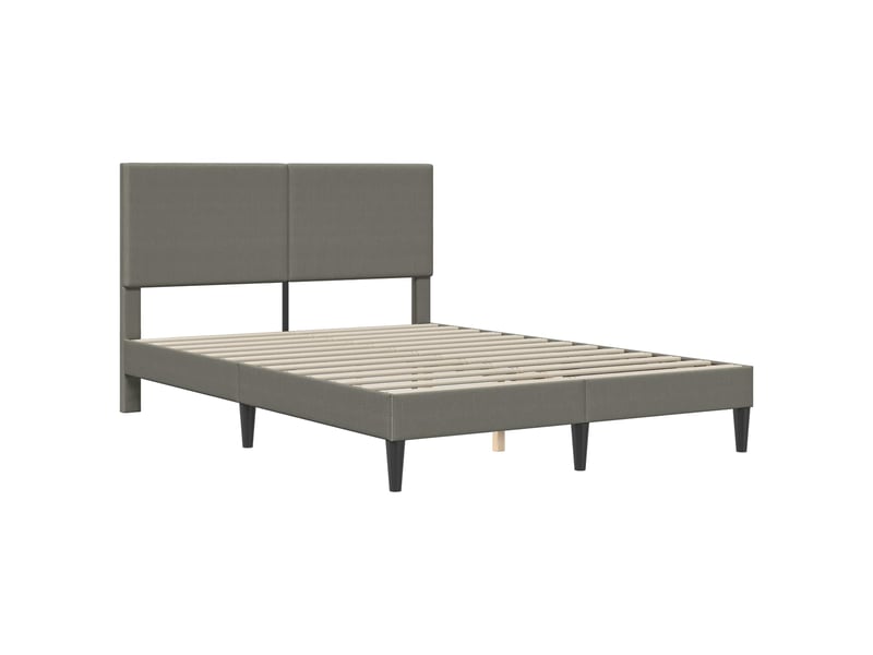  Lit double- lit adulte -  cadre de lit gris clair 120 x 190 cm tissu en velours côtelé  - Conforama B