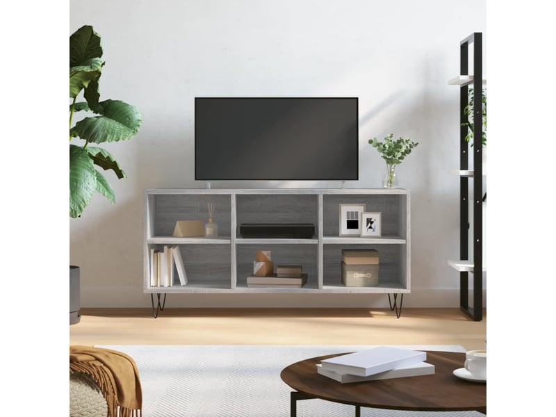  Meuble tv - banc tv - meuble de rangement sonoma gris 103,5x30x50 cm bois d'ingénierie  - Conforama B