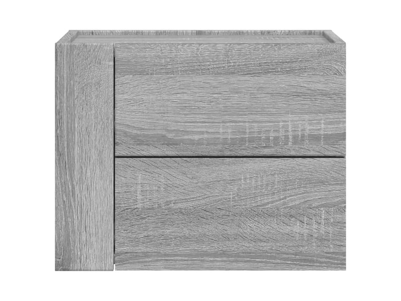  Lot de 2 tables de chevet - cabinet de chevet - table de nuit murales sonoma gris 45x30x35 cm  - Conforama D