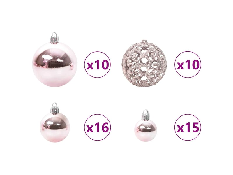  Ensemble de boules de noël 120 pcs 300 led blanc chaud ø 6 cm  - Conforama E