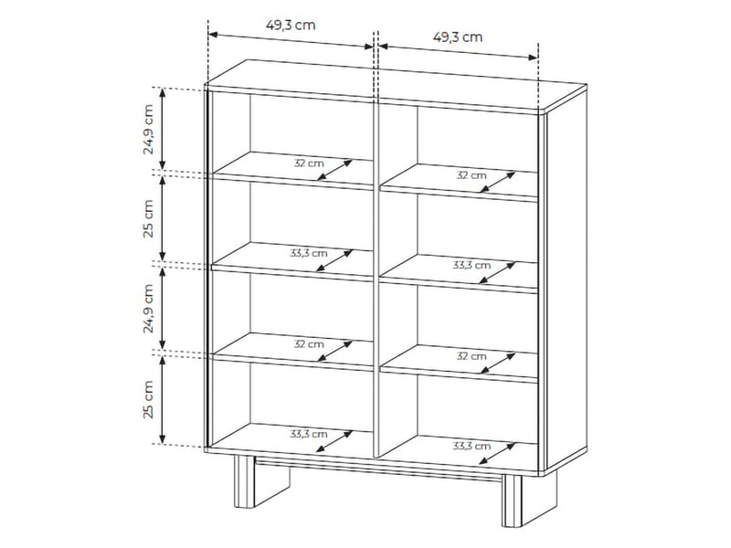  Buffet hasareti, enfilade 4 étagères, 104x38x124h cm chêne marron Hasareti - Conforama D