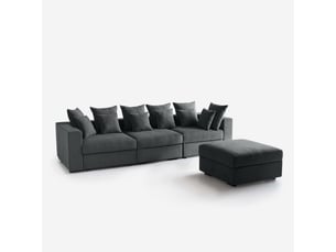 Canapé droit fixe AHD AMAZING HOME DESIGN  5 places Tissu gris