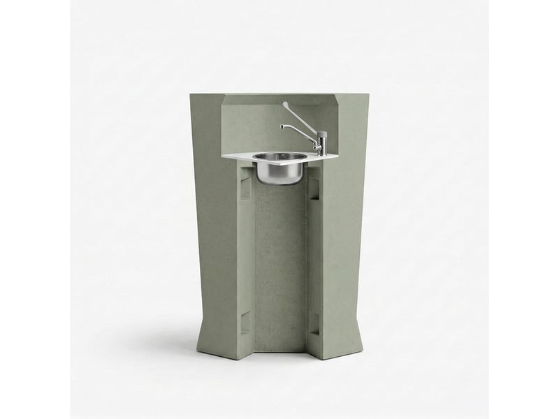 Comptoir avec lavabo intégré pour bar design marvy blanc - vert foncé - Conforama A