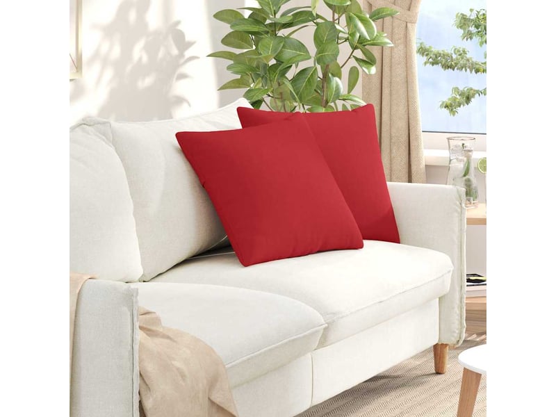 Lot de 2 coussins de canapé, coussins décoratifs tissu rouge 50 x 50 cm cf58944 - Conforama B