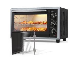 Mini four électrique 46 l à chaleur tournante, tournebroche, 1800 w, noir