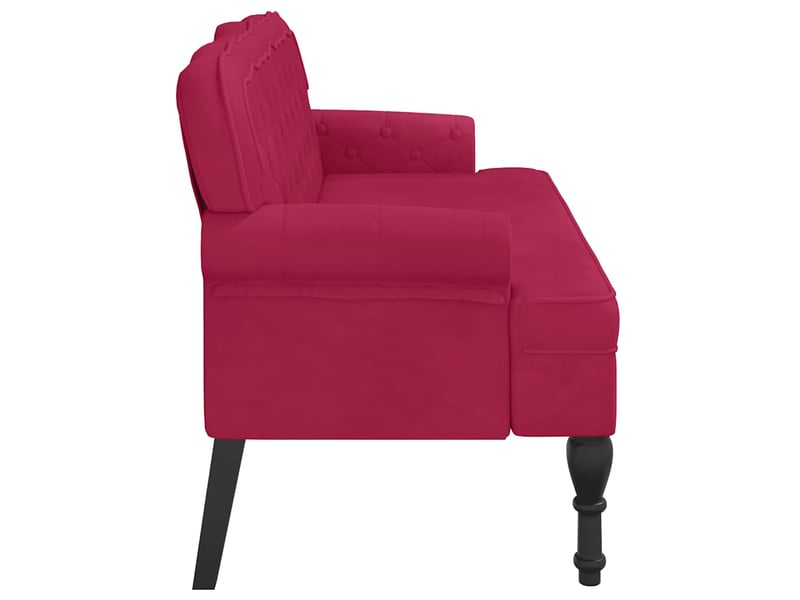  Canapé 2 places avec dossier bordeaux 119,5x64,5x75 cm velours  - Conforama D
