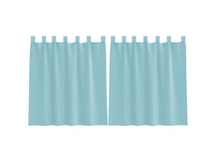 Lot de 2 rideaux en voile, voilages avec boucles turquoise 140x140 cm cf44331