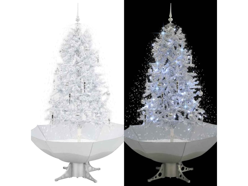  Sapin de noël - arbre de noël neigeux avec base de parapluie blanc 170 cm  - Conforama B