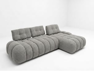 Canapé d'angle droit fixe <strong>BOBOCHIC</strong> <strong>APOLLON</strong> 3 places Tissu Gris clair