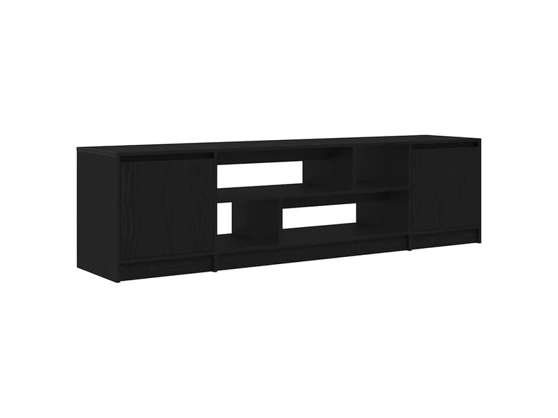  Meuble tv - banc tv - meuble de rangement chêne noir 188,5x41x50 cm bois d'ingénierie  - Conforama A