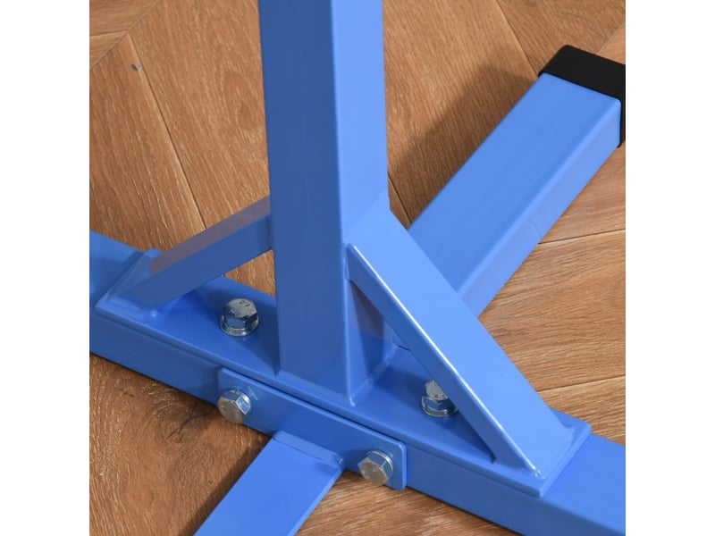 Barre de gymnastique 194x121 cm réglable en 13 hauteurs bois métal bleu - Conforama C