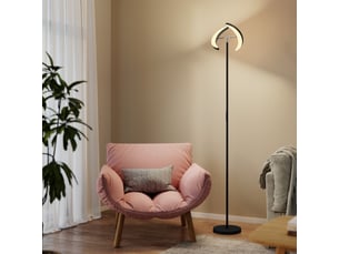 Lampadaire led rgb dimmable orientable à deux têtes noir ø30x188 cm