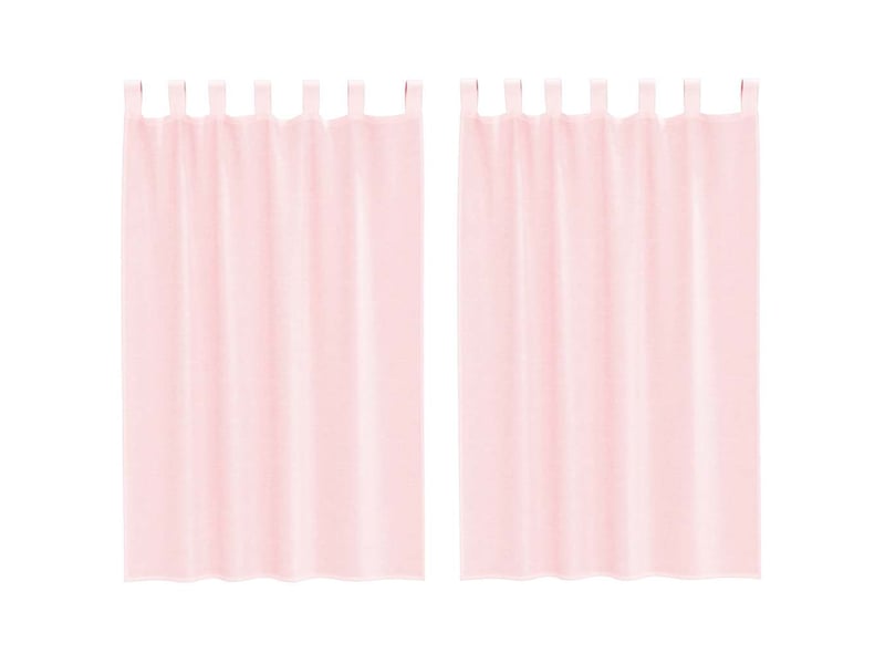  Lot de 2 voilages à œillets, voilages à anneaux rose clair 140 x 175 cm cf48968  - Conforama A
