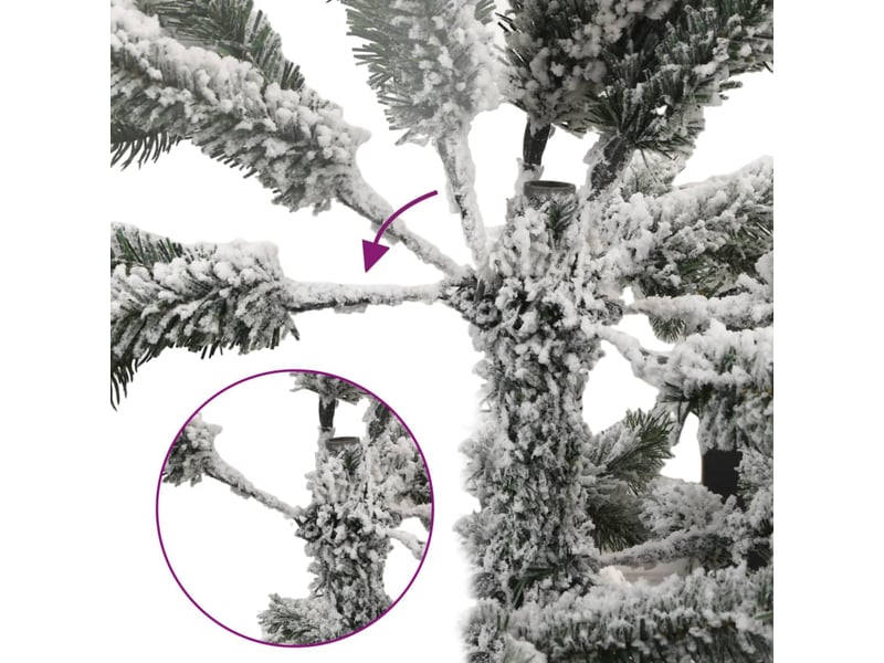  Sapin de noël, arbre de noël artificiel 150 led et neige floquée 150 cm  - Conforama E