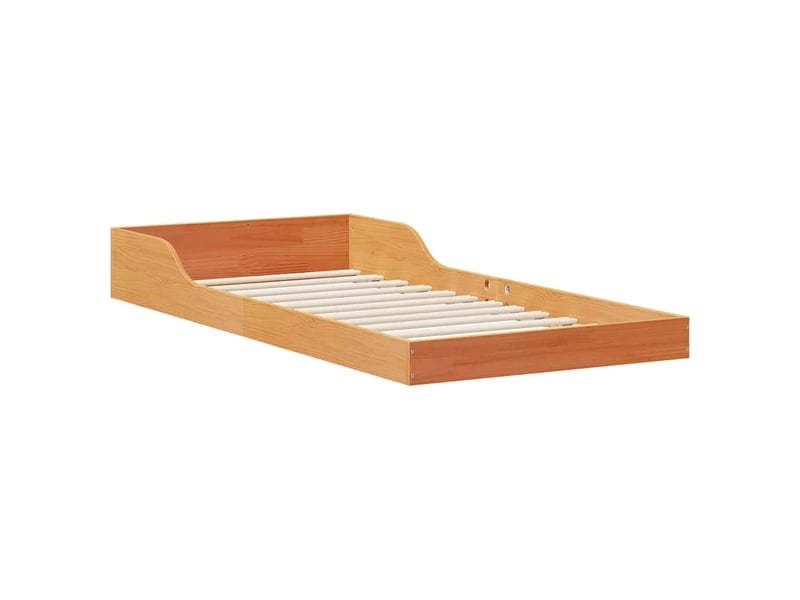  Lit simple- lit adulte -  cadre de lit brun  100 x 200 cm pin massif  - Conforama D