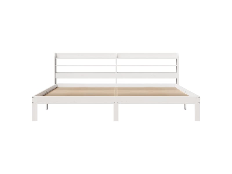 Lit double- lit adulte - cadre de lit avec tête de lit sans matelas blanc 180x200 cm - Conforama C