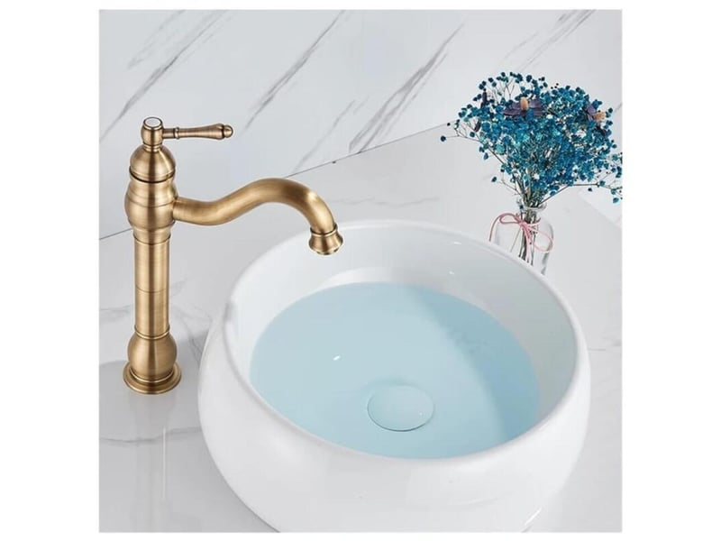  Mitigeur de lavabo pivotant à 360°, robinet de salle de bains, monocommande robinets de lavabo chaude et froide  - Conforama C
